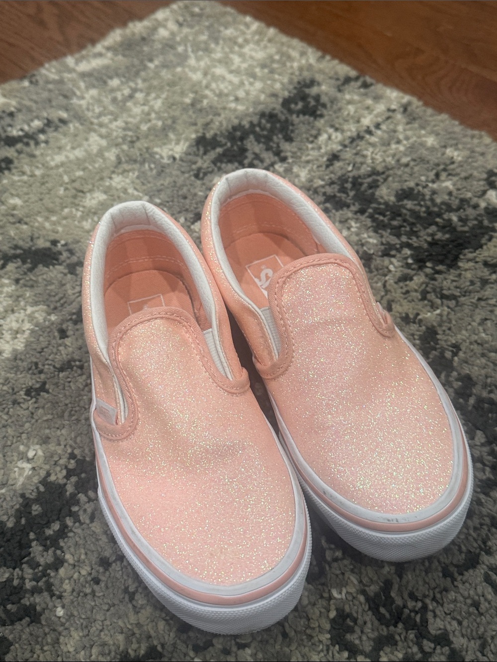 Vans Girls' Glitter Slip-On Sneakers in Light Coral